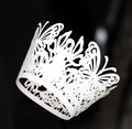 Pirottini per cupcake bianchi tagliati al laser con farfalle per decorazioni dessert - Bianco