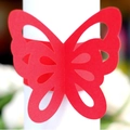 Vibrant red laser-cut butterfly napkin ring for wedding and banquet table decor - Pearlescent Red