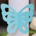 Γαλάζιο δαχτυλίδι πετσέτας πεταλούδα laser-cut για γάμους και πάρτι διακόσμηση - Μπλε Tiffany