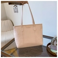 Grande borsa tote rosa in ecopelle con trama a onde verticali e ampio spazio interno - Rosa