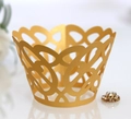 Pirottino per cupcake in oro tagliato al laser per decorazione di matrimoni e feste - Oro