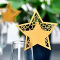 Segnaposti a forma di stella dorata tagliati al laser per tavoli da nozze - Oro