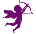 Laser cut purple Cupid heart hollow place card for home decor and wedding seating - Dark Purple