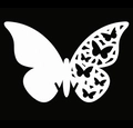 Élégantes cartes de place papillon 3D blanches pour décoration de verres de mariage - Blanc