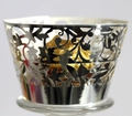 Elegant silver laser-cut cupcake wrappers with intricate vine pattern for wedding decor - Reflective Silver