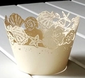 Laser-cut beige seashell and starfish cupcake wrappers for beach themed parties - 5cm / Beige Jewelry Star