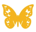 Bright yellow butterfly-shaped laser-cut decorative place card for wedding party decor - Gold