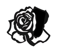 Red laser cut rose wine glass card for wedding party seating decoration in flower shape - Black