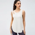 Débardeur de yoga ample à séchage rapide pour femmes avec découpe à l'épaule et ourlet courbé - 2/XS / Blanc