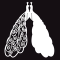 Elegant white laser-cut peacock place cards for wedding party table decorations - White