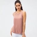 Débardeur de yoga pour femme rose poudré avec découpe à l'épaule et séchage rapide - 2/XS / Rose-violet