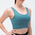 Reggiseno sportivo da donna color blu petrolio con spalline larghe e scollo a U - XL / Blu Oro