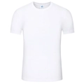 Classic white pure cotton crewneck T-shirt with high-quality stitching and neck label - M / White