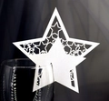 Eleganti segnaposto a stella in carta tagliati al laser per decorazioni di nozze - Bianco