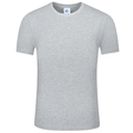 Men's loose fit cotton T-shirt in light grey heather with a classic crew neck design - S / Gray