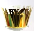 Golden BABY hollow-out cupcake wrappers for baby shower party decorations - 5cm / Reflective Gold