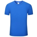 Royal blue pure cotton short sleeve T-shirt with classic crew neck in loose fit - S / Royal Blue