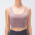 Brassière de yoga pour femmes en vieux rose avec bretelles larges de soutien - 10/XL / Hauts / Mauve Clair