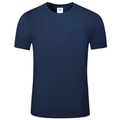 Classic navy blue crew neck cotton T-shirt for men in a slim fit style - S / Navy Blue