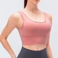 Soutien-gorge de sport yoga pour femme en rose poudré avec larges bretelles - 10/XL / Hauts / Rose Crevette