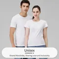 Classic white crew neck cotton T-shirt in a relaxed fit for men and women - S / White