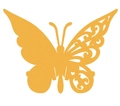 Golden hollow laser-cut butterfly place card for wine glass and wedding table decor - Gold