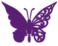 Laser-cut purple butterfly place card with elegant hollow mesh wing for wedding glass decor - Dark Purple