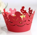 Involucro per cupcake rosso tagliato al laser con motivo ad anatra per feste - Rosso Perlato