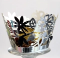 Pirottino in argento tagliato al laser con motivi floreali per decorazione matrimonio - Argento Riflettente