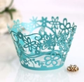 Lasergesneden cupcake wrappers in Tiffany blauw voor bruiloft en feestdecoraties - Tiffany Blauw