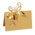 Laser cut butterfly place card made of kraft paper for wedding table seating decor - 12*9cm / Gold