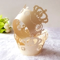 Elegant cream pumpkin carriage laser cut cupcake wrappers for wedding decorations - Beige Jewelry Star