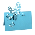 Marque-place papillon bleu découpé au laser avec motif ajouré pour table de mariage - 12*9cm / Bleu Tiffany