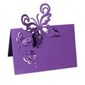 Marque-place papillon violet découpé au laser avec paillettes pour table de mariage - 12*9cm / Violet foncé