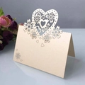 Elegant cream laser-cut heart and floral table place card for weddings and parties - Jewelry Cream Star