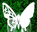 White laser-cut butterfly place cards for wine glass decoration at wedding parties - White