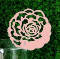 Marque-place rose découpé au laser en forme de rose pour verre de table de mariage - Rose