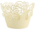 Lasergeschnittene Muffinform mit cremefarbenem Wirbelmuster und elegantem Hohlraum-Design - Perlmutt Beige