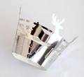 Silver reflective cupcake wrapper with hollow reindeer design and festive metallic finish - Reflective Silver