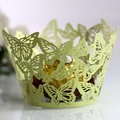 Laser cut butterfly cupcake wrapper in mint green pearlescent finish for decoration - Light Green