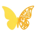 Laserschnitt-Schmetterling aus Papier in Gelb für Hochzeiten und Wanddekorationen - Gold