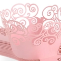 Caissettes à cupcakes rose clair découpées au laser avec motif ajouré en filigrane - 5*5*8CM / Rose
