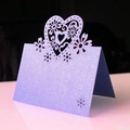 Segnaposto lavanda glitterato con cuore intagliato al laser per matrimoni - Blu Zaffiro