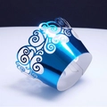 Caissette à cupcake découpée au laser bleu violet métallique avec motifs couronne - 5*5*8CM / Bleu Réfléchissant