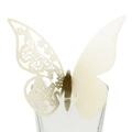 Cartes de place papillon ajourées au laser pour décoration de mariage en blanc nacré - Ivoire