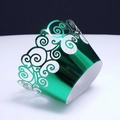 Laser-cut metallic green cupcake wrapper with elegant vine hollow pattern for party decor - Reflective Green