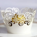 Caissettes à cupcakes blanches découpées au laser avec motif de nuages élégants - 5*5*8CM / Ivoire