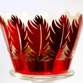 Metallisch rote Feder Krone Cupcake Förmchen mit Hohlmuster für Hochzeitsdeko - 5*5*8CM / Reflektierendes Hellrot