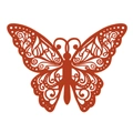 Sticker mural papillon ajouré et carte de table bordeaux pour décoration d'événements - Rouge Perlé
