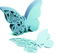 Cartes de place papillon bleu clair découpées au laser avec motif floral ajouré - Bleu Tiffany